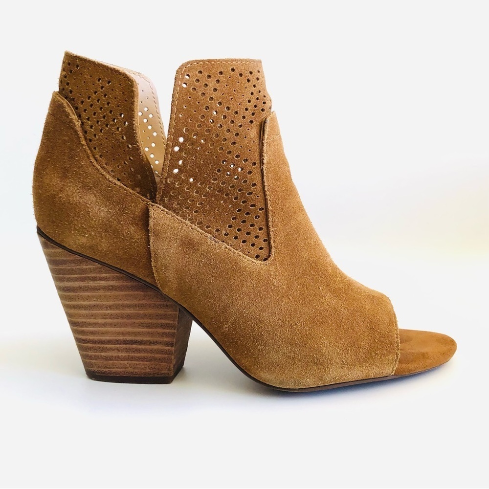 Steven by Steve Madden Ready Chestnut Suede Peep Toe Bootie